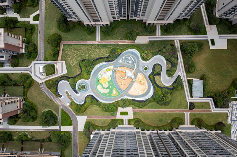社區(qū)兒童樂(lè)園設(shè)施全景效果圖
