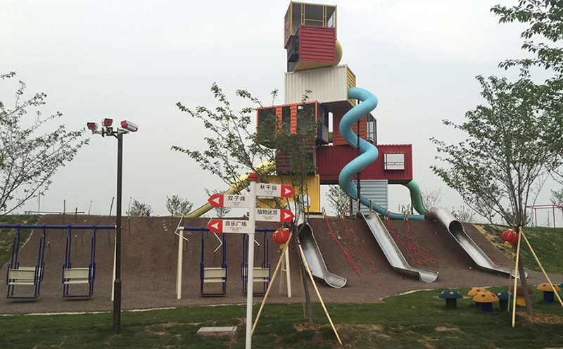 戶外無(wú)動(dòng)力親子樂(lè)園-組合滑梯